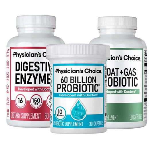 Gut Health Support with 60 Billion Probiotic + Digestive Enzymes + Bloat & Gas Probiotic