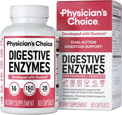 Gut Health Support with 60 Billion Probiotic + Digestive Enzymes + Bloat & Gas Probiotic