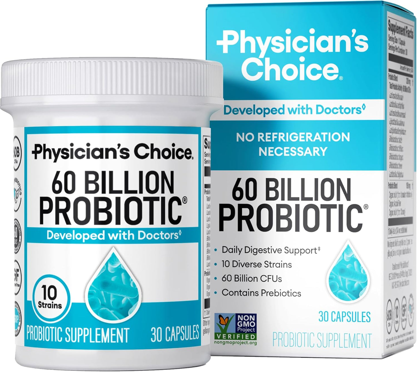 Gut Health Support with 60 Billion Probiotic + Digestive Enzymes + Bloat & Gas Probiotic