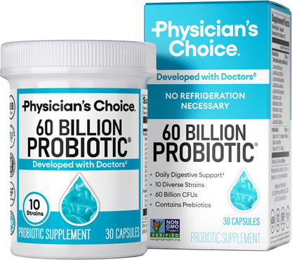 Gut Health Support with 60 Billion Probiotic + Digestive Enzymes + Bloat & Gas Probiotic